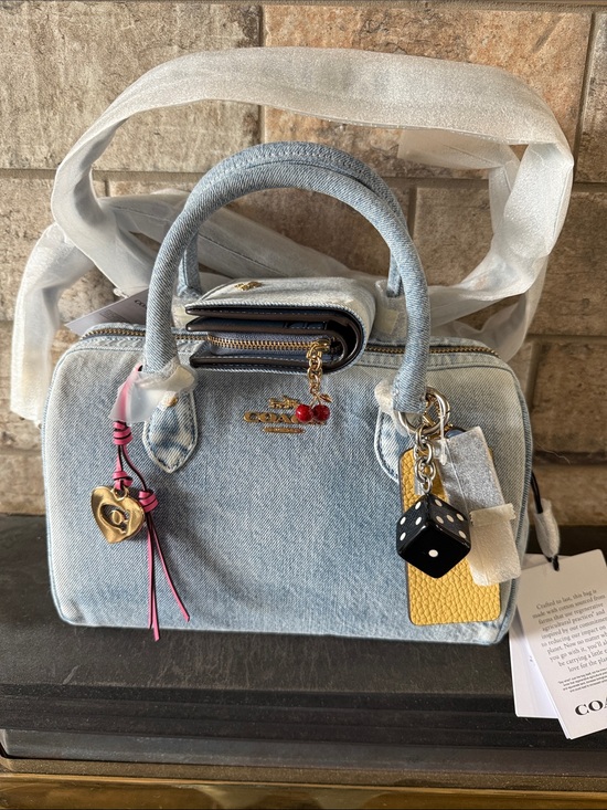 Coach Handbags - Coach Rowan in Loved Denim with Charms